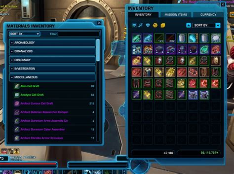 swtor materials inventory  These items can be purchased from crafting vendors